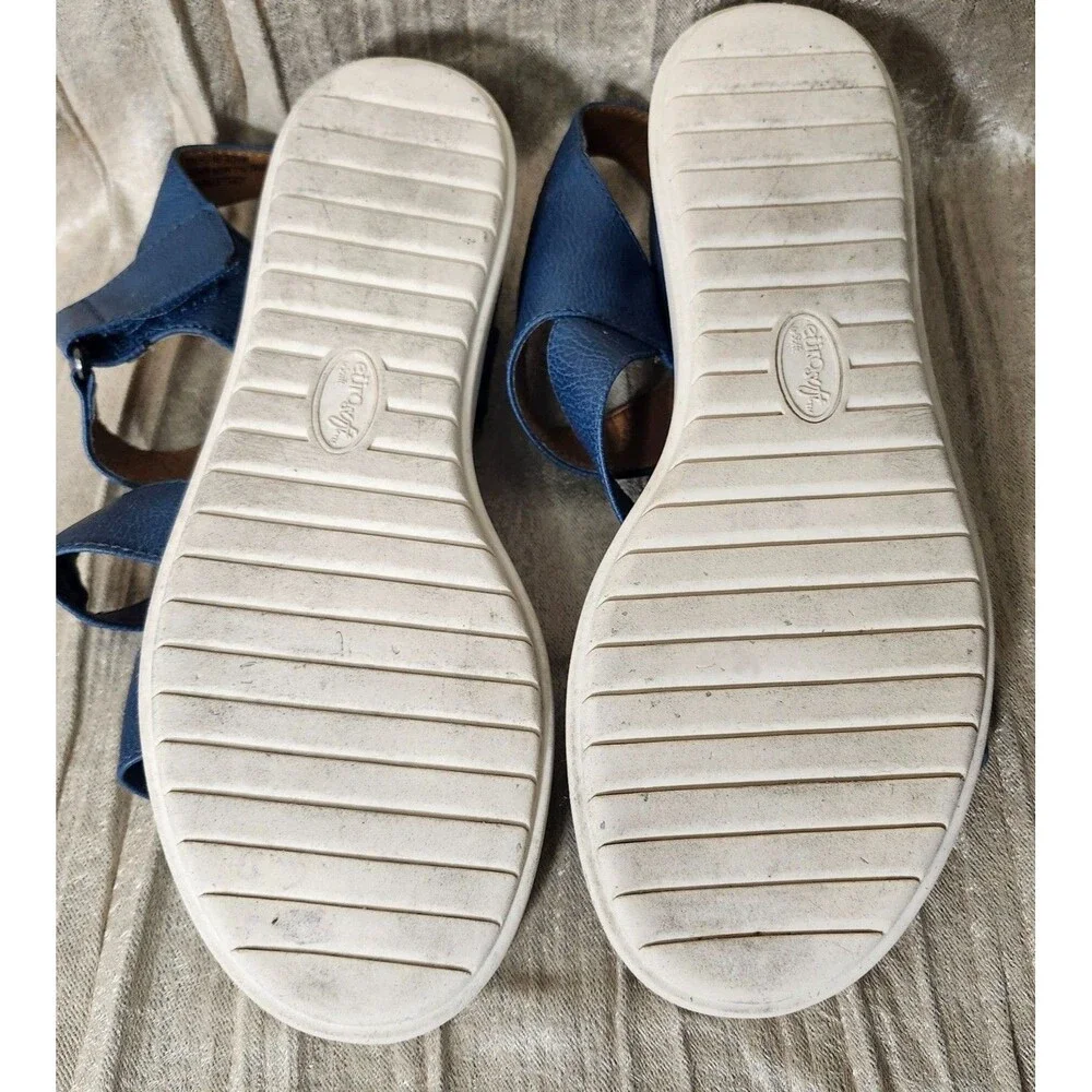 Eurosoft Joella Comfort Sandals Adjustable Straps Blue Size 9 Walking Cushioned